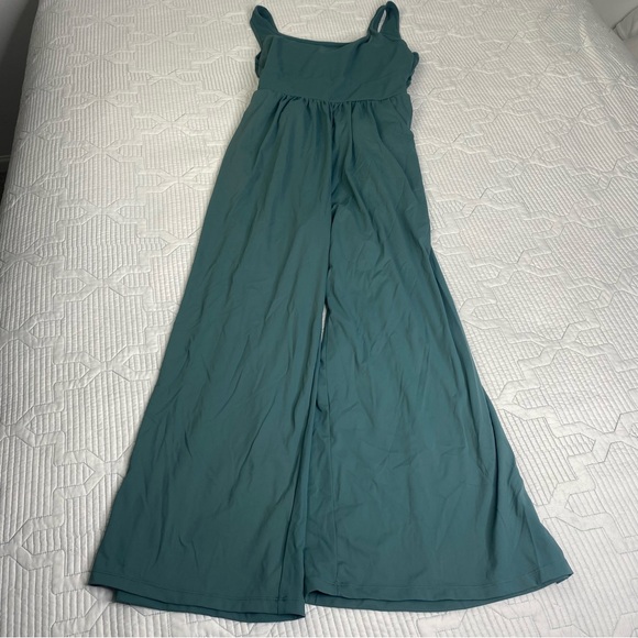 Halara Airy Wide Leg Cool Touch Yoga Jumpsuit with Pockets-Easy Peezy Teal Sz XL - Picture 4 of 14